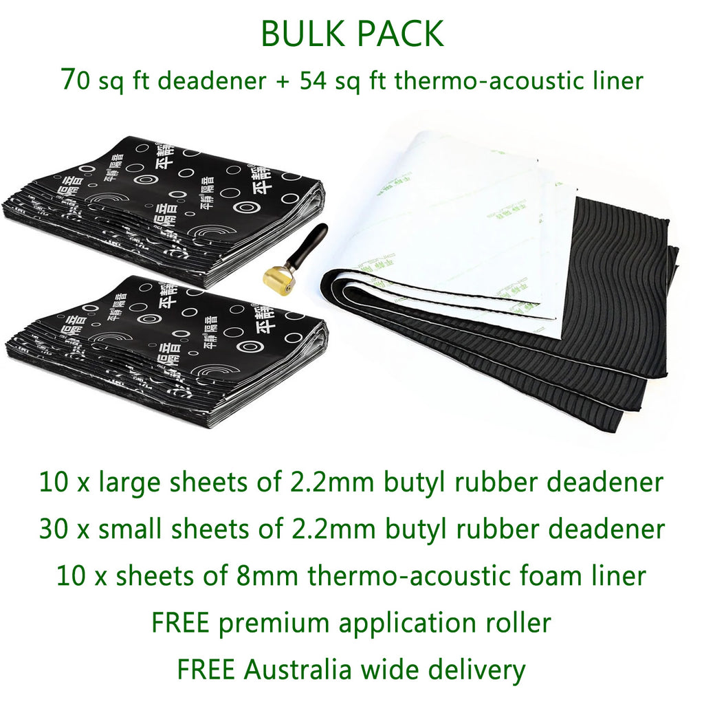 70ft PingJing Deadener + 54ft Thermo-Acoustic Liner + Roller + FREE delivery