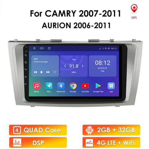 9 inch 2.5D Android 10 CAR DVD Radio Multimedia Player For Toyota Camry 2007 2008 2009 2010 2011 Navigation gps