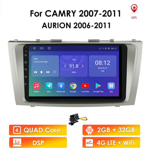 9 inch 2.5D Android 10 CAR DVD Radio Multimedia Player For Toyota Camry 2007 2008 2009 2010 2011 Navigation gps