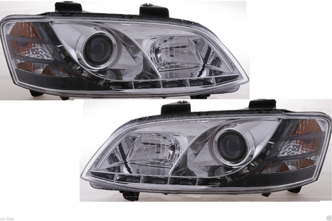 Holden Commodore VE (series 2) DRL LED projector headlights CHROME