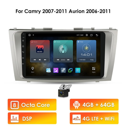 9 inch 2.5D Android 10 CAR DVD Radio Multimedia Player For Toyota Camry 2007 2008 2009 2010 2011 Navigation gps